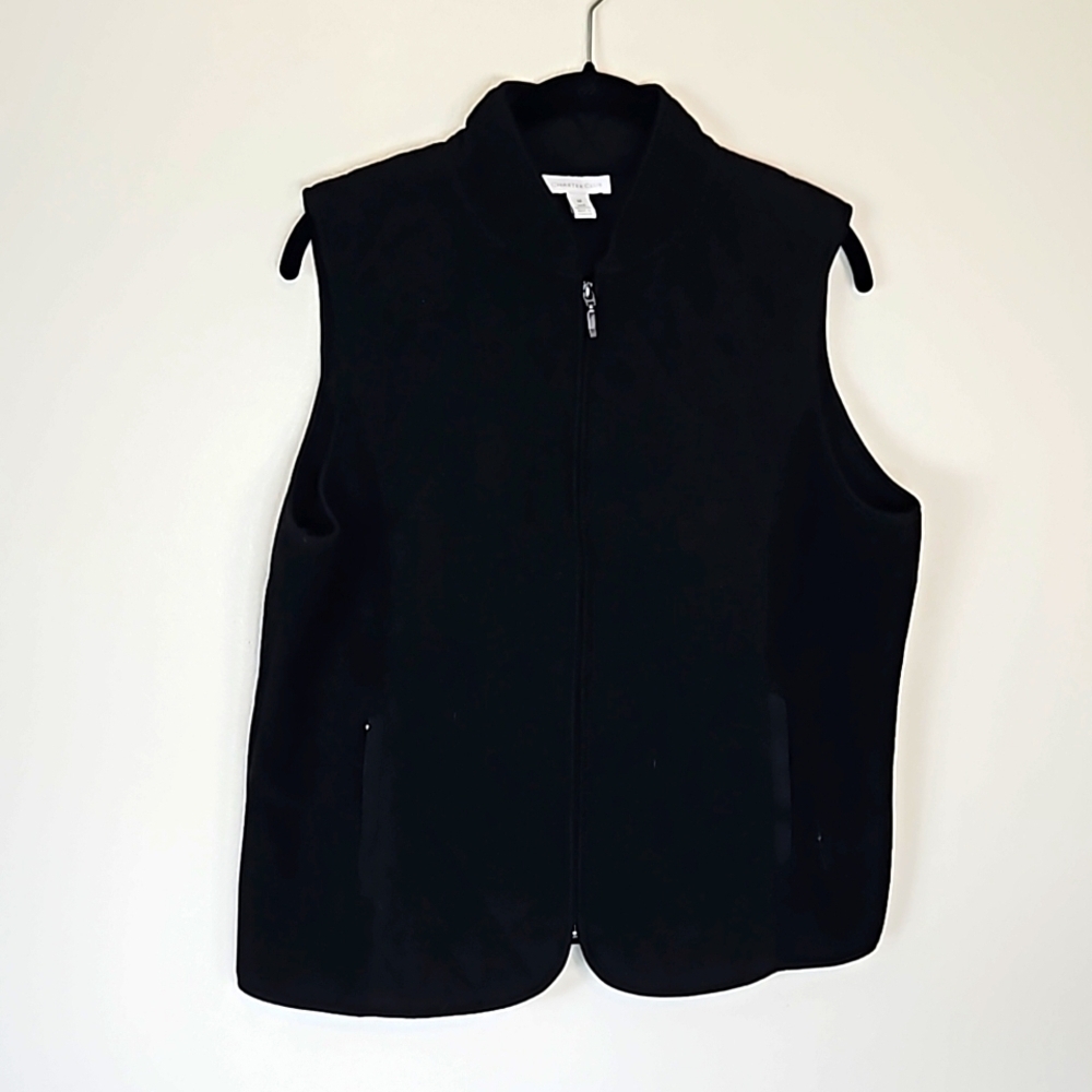 Charter Club Black Quilted Vest Medium
